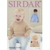 Sirdar Knitting Pattern 4742 Baby Childrens Roll Neck Round Neck Sweater Jumper 0-7 Years