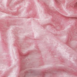 Baby Pink Crushed Velour Velvet Fabric Craft Dress 150cms Wide