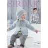 Sirdar Easy Knitting Pattern 4801 Children Baby Cardigan & Hat Snuggly Rascal DK