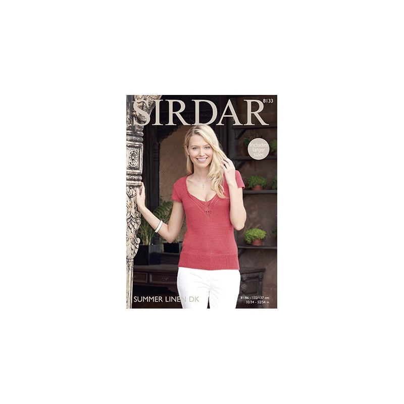 Sirdar Knitting Pattern 8133 Womens Knit Top Ladies Knitted Summer Linen DK