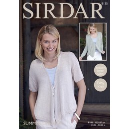 Sirdar Knitting Pattern 8135 Womens Easy Knit Cardigan Knitted Summer Linen DK