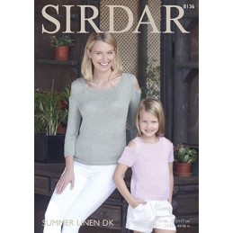 Sirdar Knitting Pattern 8136 Womens Knitted Cold Shoulder Top Summer Linen DK