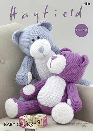 Sirdar Crochet Pattern 4836 Cuddly Soft Cute Bear Hay Field Baby Chunky Yarn