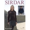 Sirdar Knitting Pattern 7872 Cowl Neck or Hooded Sweater in Plushtweed