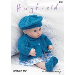 Sirdar Knitting Pattern 2483 Baby Doll Jacket Beret Shoes Pants Bonus DK