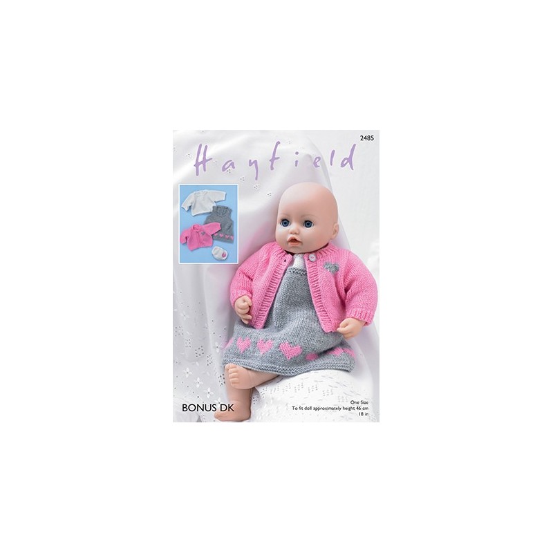 Sirdar Knitting Pattern 2485 Baby Doll Pinafore Outfit Dress Jacket Top Bonus DK