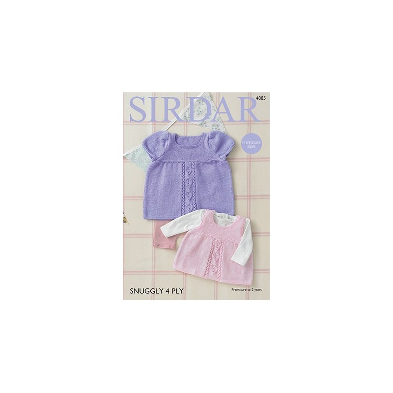 Sirdar Crochet Pattern 4885 Baby Girl Dress Pinafore Snuggly 4 PLY