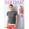 Sirdar Knitting Pattern 8080 Boat Neck Cable Stripe Top or Vest Dapple DK