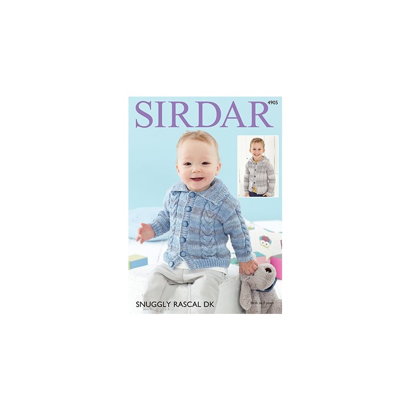 Sirdar Knitting Pattern 4905 Baby Cardigan Childrens Knit Snuggly Rascal DK