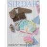 Sirdar Knitting Pattern 4925 Baby Cardigan Beret & Bootees Snuggly Pattercake DK