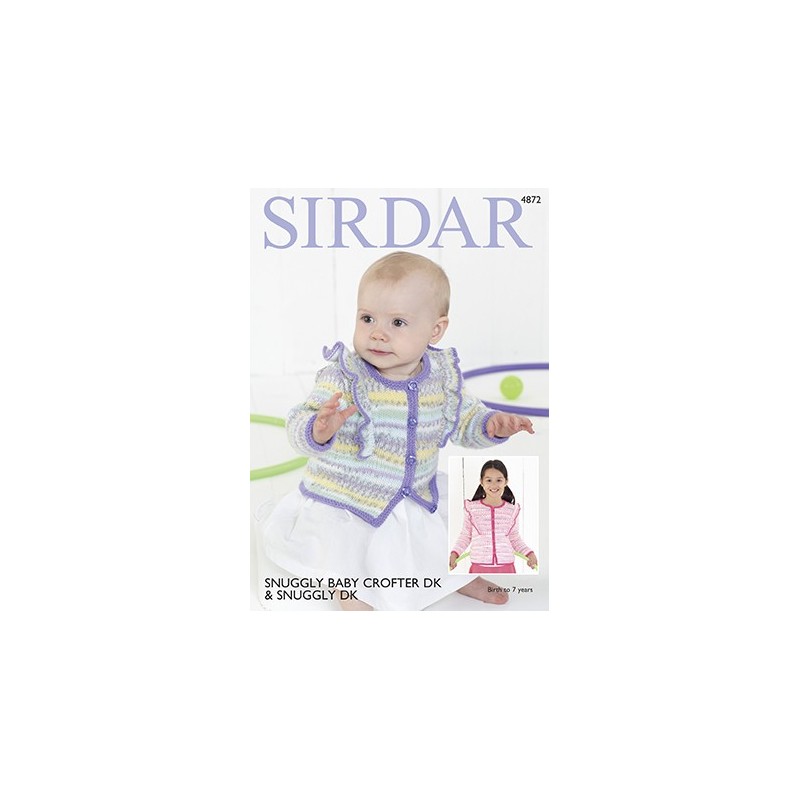 Sirdar Knitting Pattern 4872 Baby Cardigan Children Knit Snuggly Baby Crofter DK