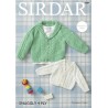 Sirdar Knitting Pattern 4884 Babies Collared & V Neck Cardigan Knit Snuggly 4PLY