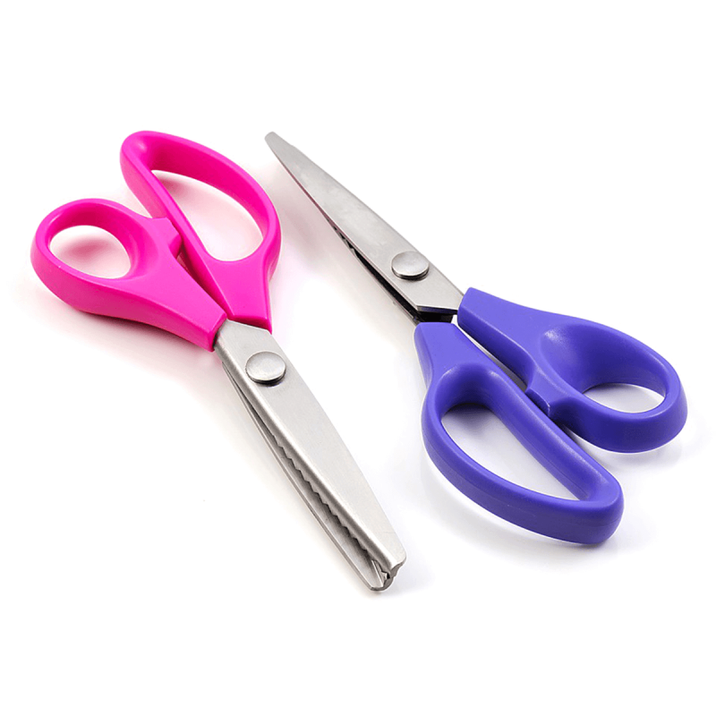 20cm Pink or Purple Pinking Shears Dressmaking Embroidery ZigZag Cut Scissors