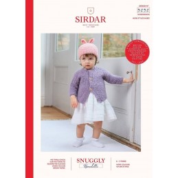 Sirdar Knitting Pattern 5252 Bouclette  Baby Cardigan & Bunny Hat
