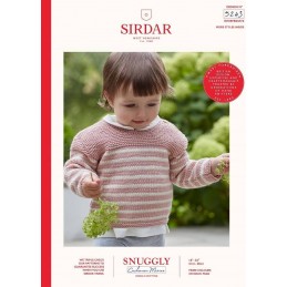 Sirdar Knitting Pattern 5243 Snuggly Cashmere Merino Baby Striped Jumper