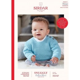 Sirdar Knitting Pattern 5244 Snuggly Cashmere Merino Baby Jumper With Buttons