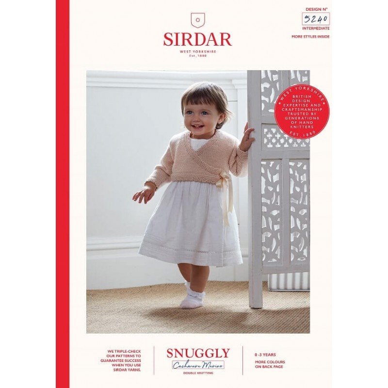 Sirdar Knitting Pattern 5240 Snuggly Cashmere Merino Baby Ballerina Jumper