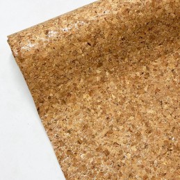 Natural Cork PU Leather Fabric Material Craft Decor Accessories Bags Silver Sparkle