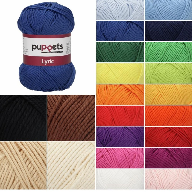 Puppets Lyric No. 4 100% Cotton 4 Ply Knit Yarn Craft Wool 50g Ball