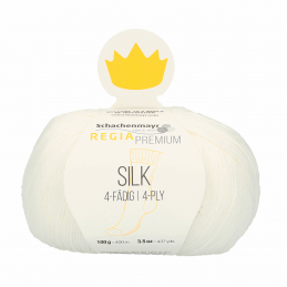 Regia Premium Silk 4 PLY Knitting Crochet Knit Yarn Craft Wool 100g Ball 0001 White