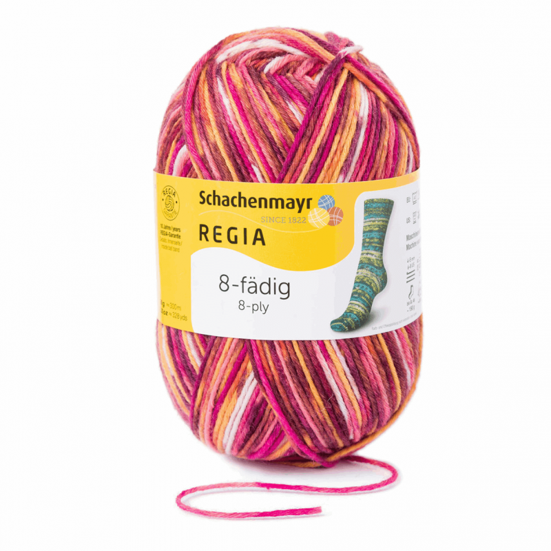 Regia Colour 8 PLY Stripe Knitting Crochet Knit Yarn Craft Wool 150g Ball 8138 Gletscher Confettibrown
