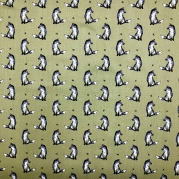 Sage Green 100% Cotton Fabric Lifestyle Felix Fox Foxes Wildlife Animals 140cm Wide