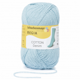 Regia Cotton Denim 4 PLY Knitting Crochet Knit Yarn Craft Wool 100g Ball 2864 Bleached Blue