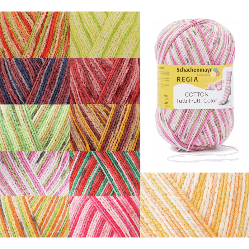 Regia Cotton Tutti Fruitti 4 PLY Knitting Crochet Knit Yarn Craft W