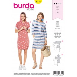 Burda Style Womens Drawstring Adjustable Dresses Casual Wear Sewing Pattern 6310