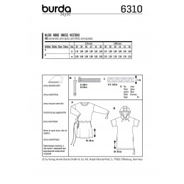 Burda Style Womens Drawstring Adjustable Dresses Casual Wear Sewing Pattern 6310