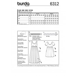 Burda Style Womens Long Pinafore Summer Dresses Casual Wear Sewing Pattern 6312