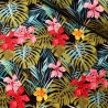 100% Cotton Poplin Fabric Rose & Hubble Tropical Leaves Flowers Floral