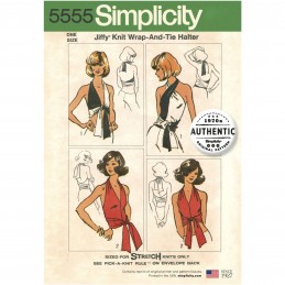 Simplicity Sewing Pattern 5555 Misses Vintage Jiffy Knit Wrap & Tie Halterneck Top 50s