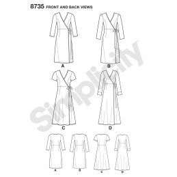 Simplicity Pattern 8735 Misses & Miss Petite Wrap Dresses Sewing Pattern