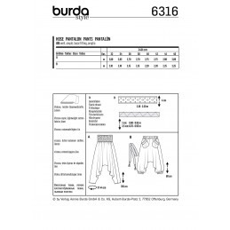 Burda Style Misses' Vacation Harem Trousers Holiday Casual Sewing Pattern 6316