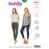 Burda Style Misses' Shirt With V Neck Blouse Top Sewing Pattern 6326