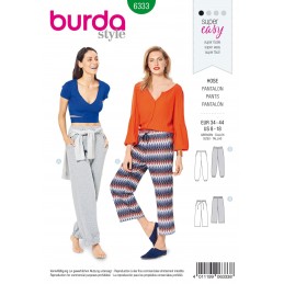 Burda Style Misses Jogging Trousers Elasticated Comfort Wear Sewing Pattern 6333
