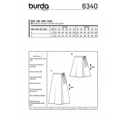 Burda Style Misses' Flared Wrap Skirt in Two Lengths Summer Sewing Pattern 6340