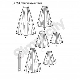 Simplicity Pattern 8743 Misses Multi Length Full Pleat Skirts Sewin...