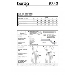 Burda Style Misses' Pinafore Pleated Dress Summer Wear Sewing Pattern 6343