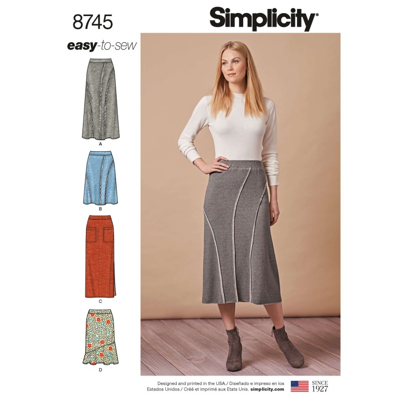 Simplicity Pattern 8745 Misses Easy to Sew Knit Skirts Sewing Pattern