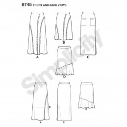 Simplicity Pattern 8745 Misses Easy to Sew Knit Skirts Sewing Pattern