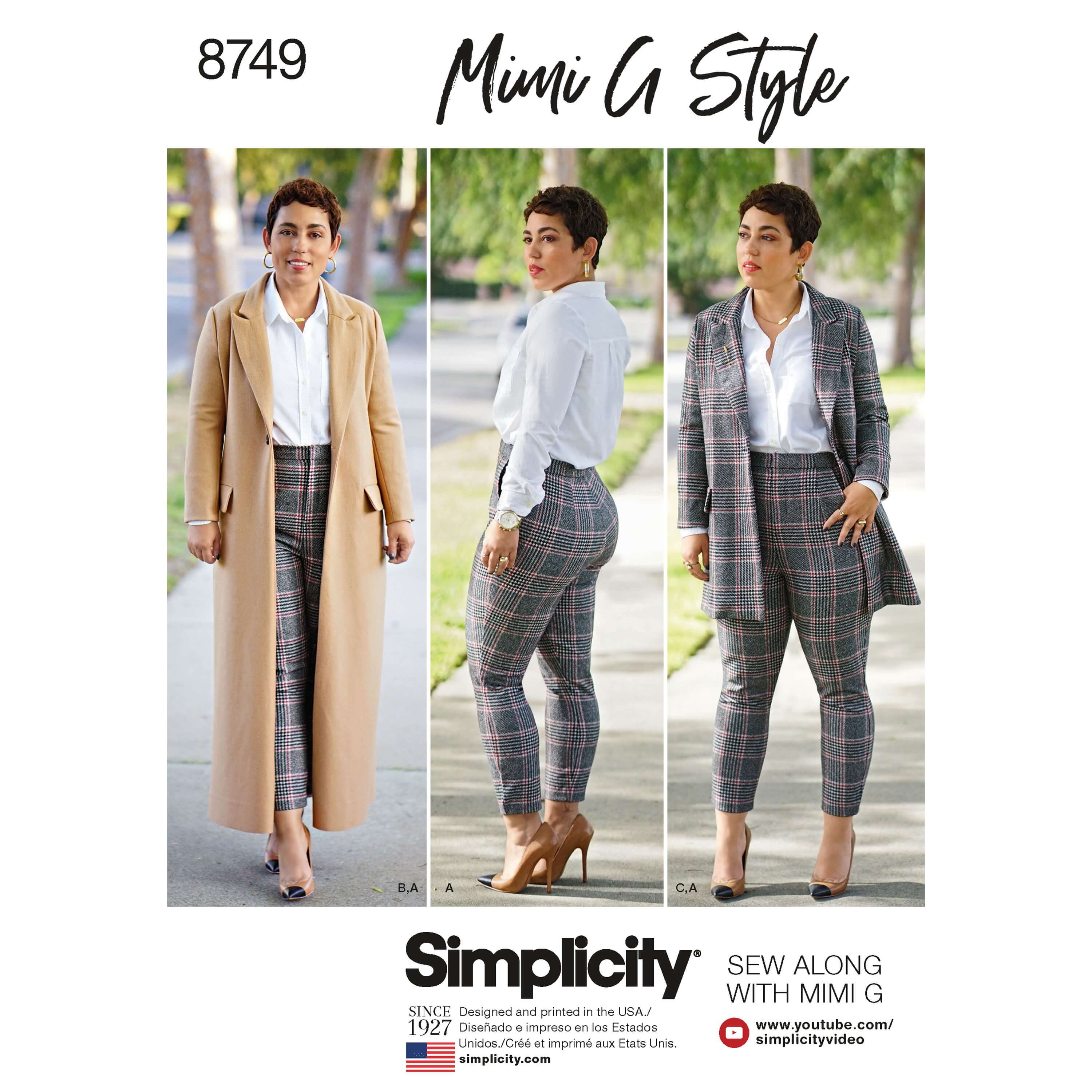 Simplicity Pattern 8749 Mimi G Coat & Trousers Set Sewing Pattern
