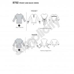 Simplicity Pattern 8752 Misses Knit Tops with Pattern Hacking Sewing Pattern