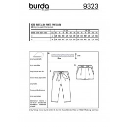 Burda Style Child's Elasticated Waist Trousers Sewing Pattern 9323