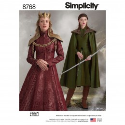 Simplicity Sewing Pattern 8768 Women's Fantasy Costume Gown Coat