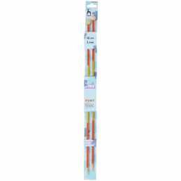 Pony 30cm Knitting Pins Single-Ended Hand Coloured Flair Needles Knit 30cm x 3.00mm