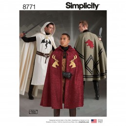 Simplicity Sewing Pattern 8771 Adult Unisex Costume Cosplay Multi Length Capes