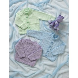 Knitting Pattern James C Brett JB007 Babies Cardigan & Jumper