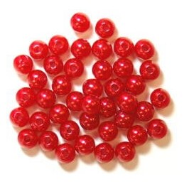 5mm Pearl Plastic Beads  Red
